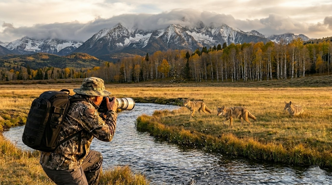 Photographer Stream Bull Coyotes Capped